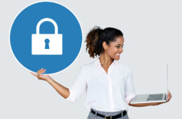 woman-holding-padlock-laptop